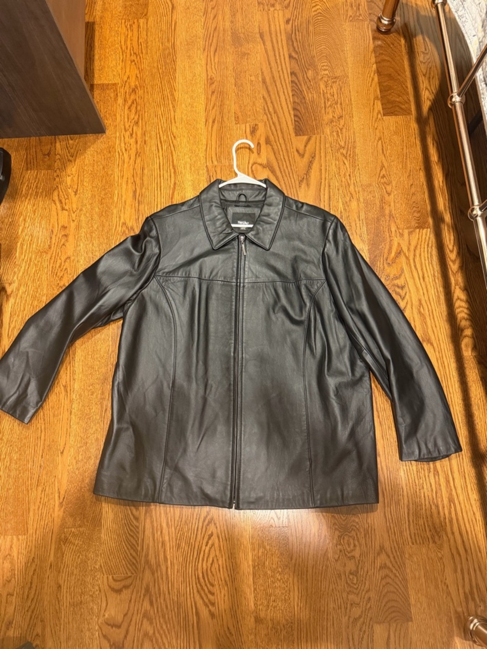 Mossimo Supply Co. Men's Black Leather Zip-Front Shirt Jacket